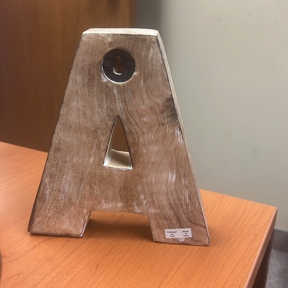 Decorative Wood Alphabet Letter “A” Stand Alone or Wall Hanger - Picture 2 of 5